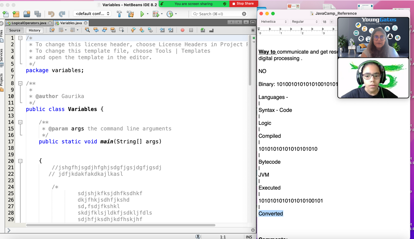 Begin Java Coding - 1:1