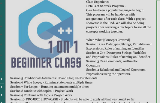 Begin C++ Coding - 1:1